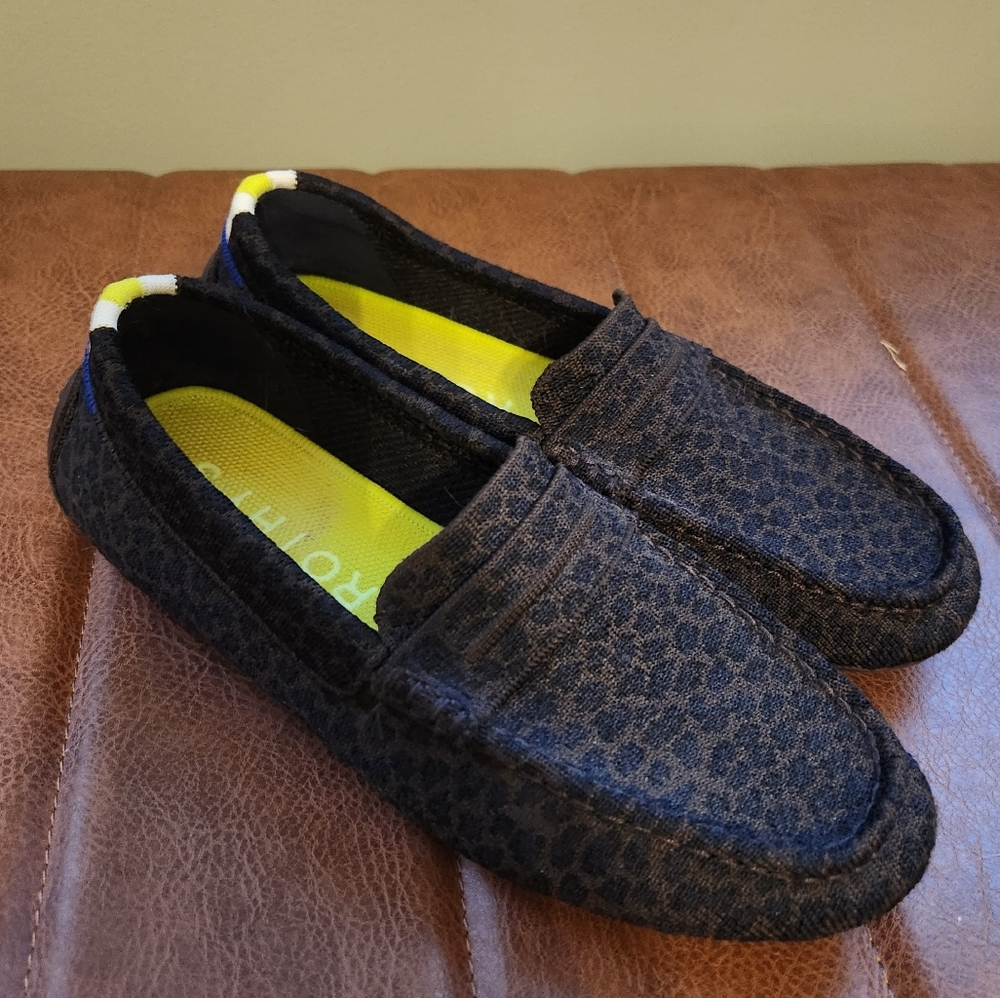 Rothy's Women's Driver | Black and brown subtle cat print